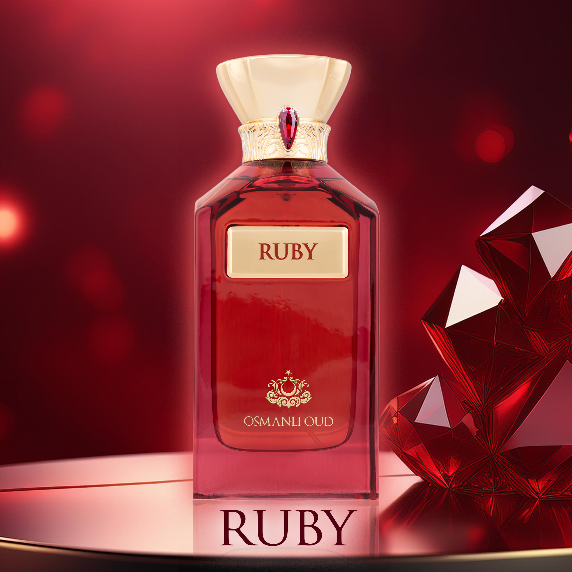 Ruby Perfume bottle with a luxurious and elegant design